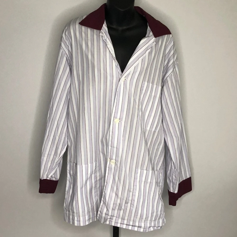 Brioni Multicolored Striped Shirt Pants Pajama Set 100% Cotton Size Medium Italy - Picture 7 of 10